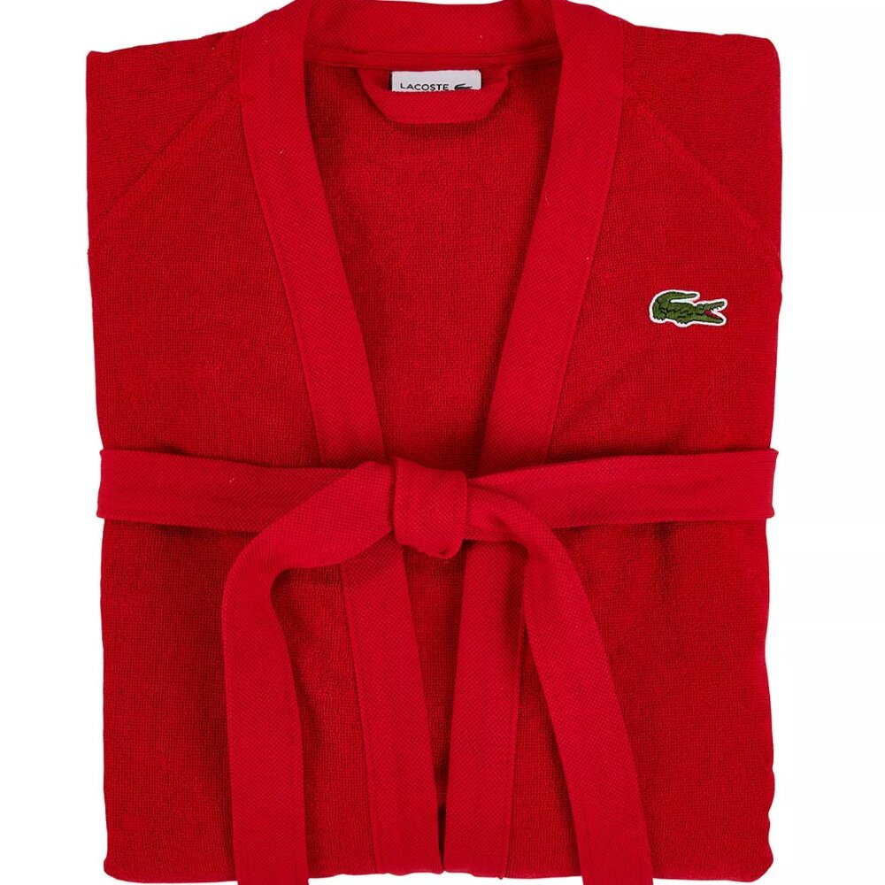 Lacoste Logo Cotton Pique Bath Robe